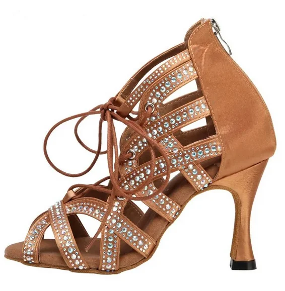 Casual Sandals Collection Dance Shoes Rhinestone Tan Salsa Bachata Mambo Dancing Shoes Casual Sandals Collection Dance Shoes Rhinestone Tan Salsa Bachata Mambo Dancing Shoes