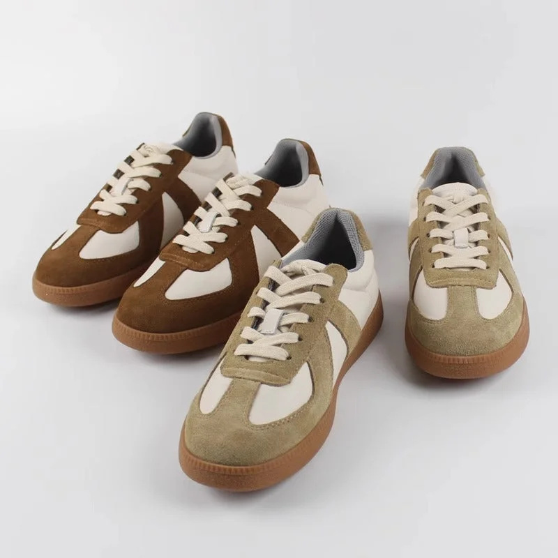 Casual Walking Boots Womens Leather Casual Lace Up Retro Sneakers Comfortable Tennis