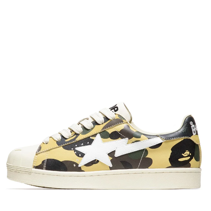 Fashionable Flat Shoes Bape Skull Sta M1 - Camo/Yellow