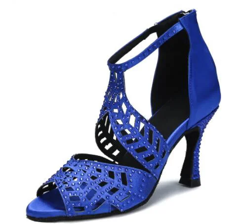 Comfortable Running Sneakers Sparkly Dance Shoes Blue Rhinestone for Salsa Latin Bachata Dance Comfortable Running Sneakers Sparkly Dance Shoes Blue Rhinestone for Salsa Latin Bachata Dance