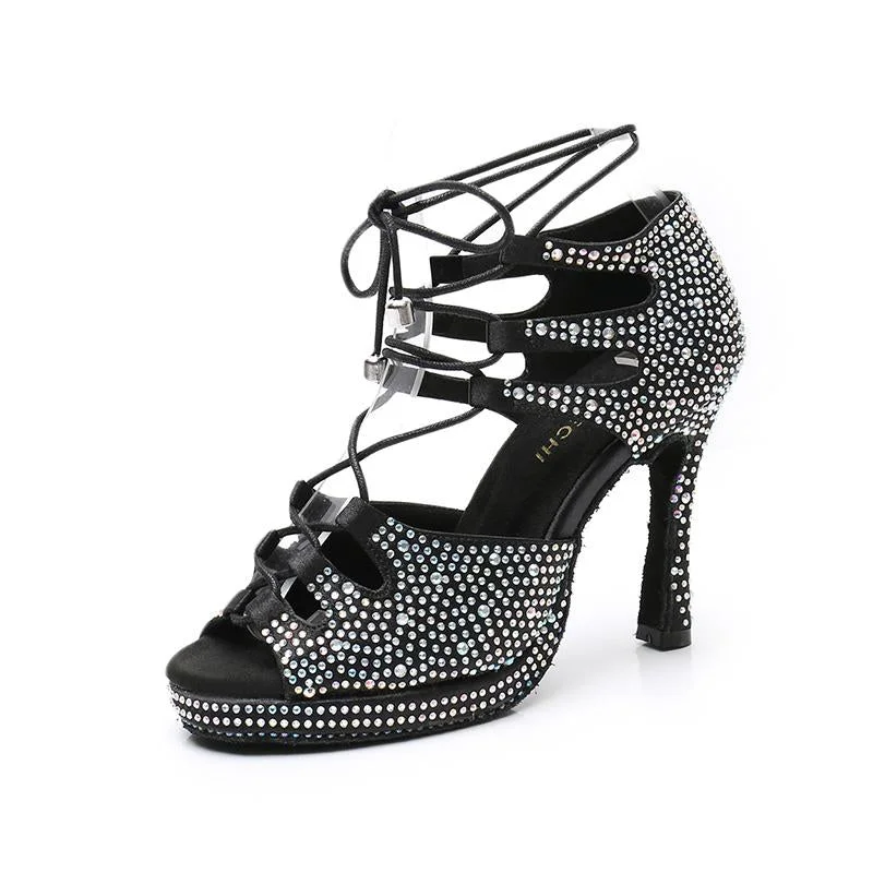 Comfortable Athletic Shoes DS Women's Satin Customized Heel Salsa Dance Shoes Dance Heels Comfortable Athletic Shoes DS Women's Satin Customized Heel Salsa Dance Shoes Dance Heels
