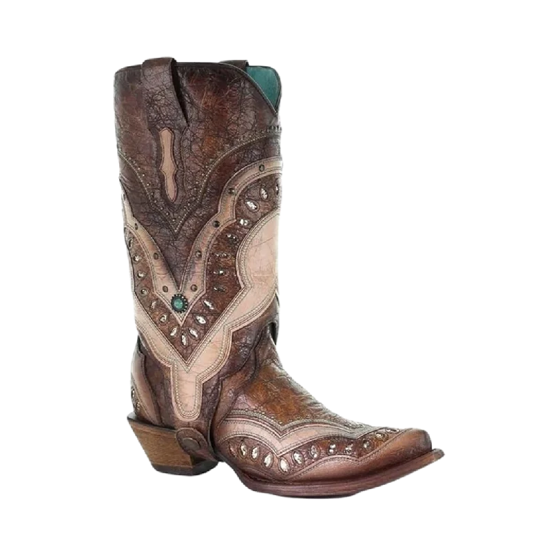Trendy Platform Sneakers Corral Boots Women's Brown Orix with Embroidery & Studs Boots Trendy Platform Sneakers Corral Boots Women's Brown Orix with Embroidery & Studs Boots