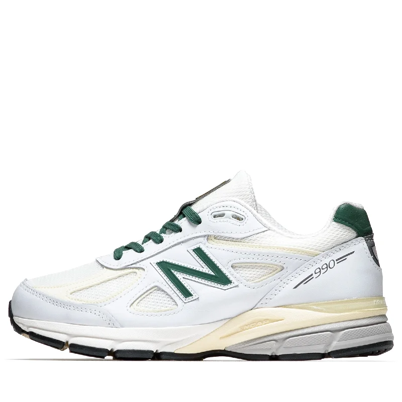 Slip-On Winter Shoes New Balance Made in USA 990v4 - White/Forest Green