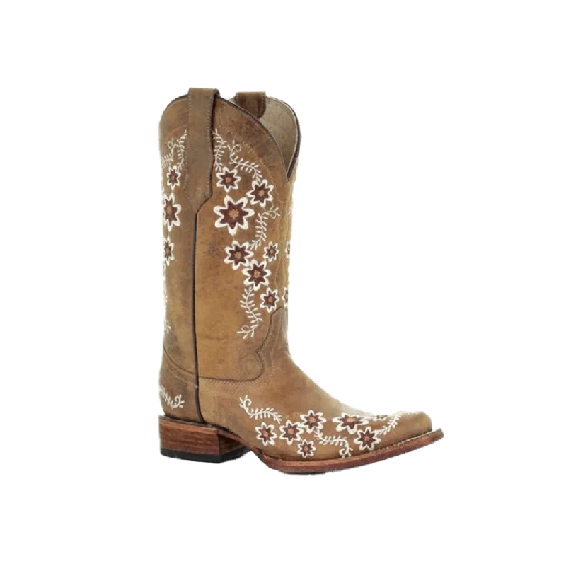 Sporty Running Shoes Corral Boots Women's Circle G Tan Floral Embroidery Square Toe Boots Sporty Running Shoes Corral Boots Women's Circle G Tan Floral Embroidery Square Toe Boots