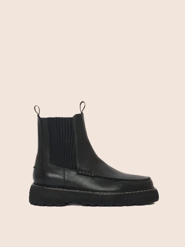 Luxury Boots For Sale Lagoa Black Leather Unlined Boot
