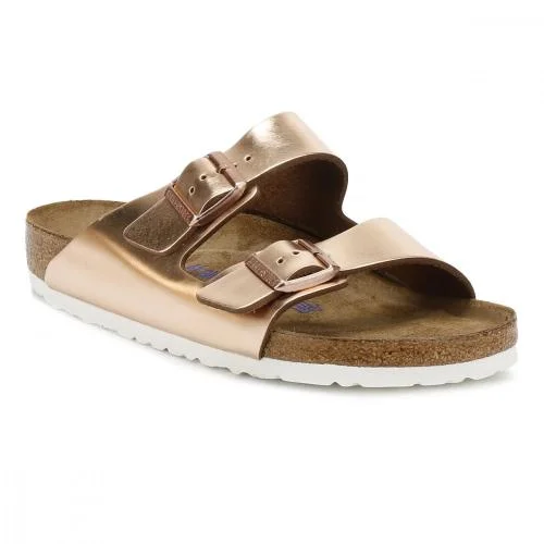 Comfortable Snow Sneakers Birkenstock Arizona  Metallic Copper Soft 952091