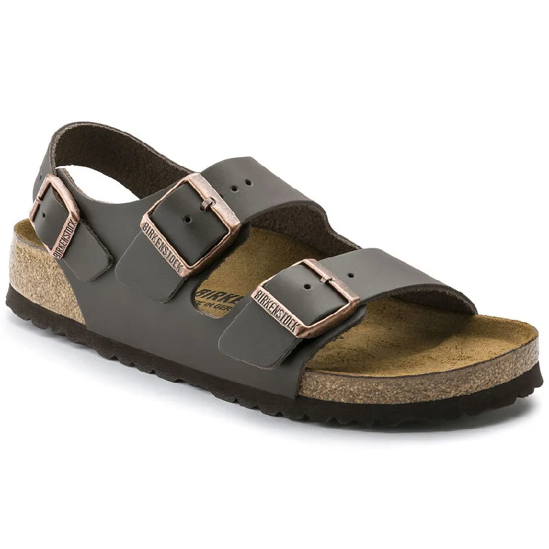 Comfortable Flats For Work Birkenstock Milano-DK Brown Leather 34101