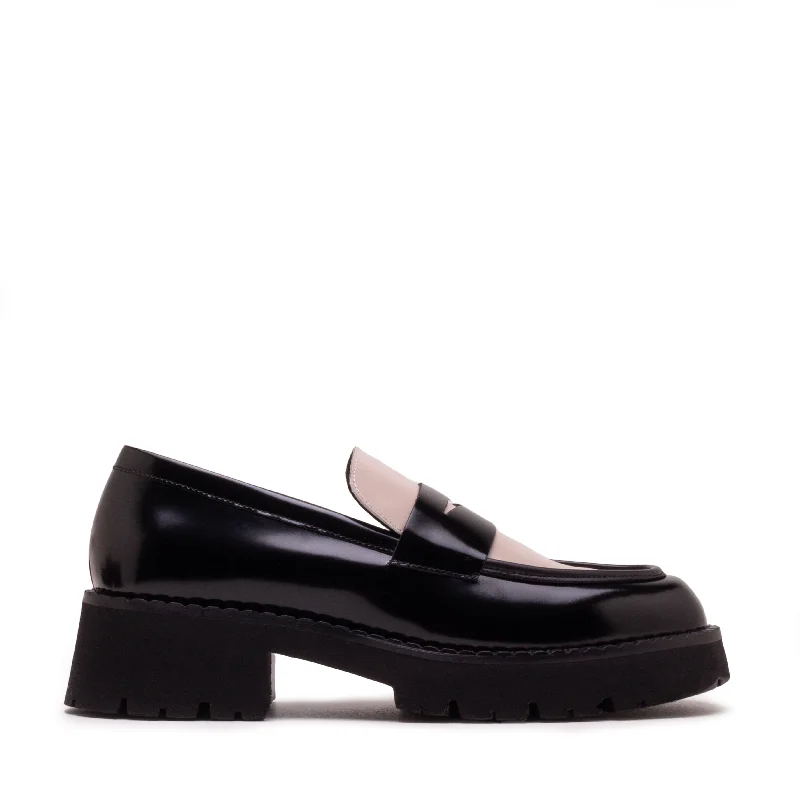 Brush leather beige/black