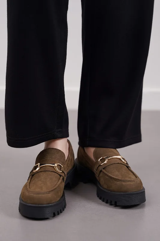 Comfortable Loafers For Work BUCKLED LEATHER LOAFERS