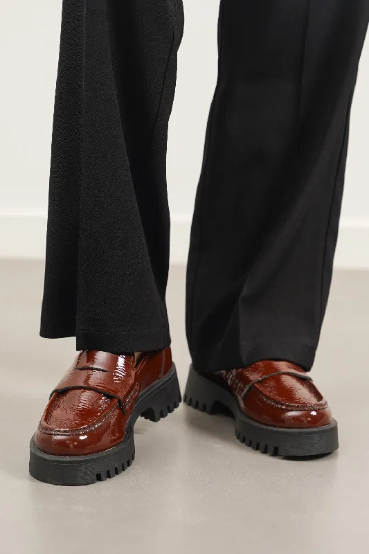 Comfortable Flats For Work PATENT LEATHER LOAFERS