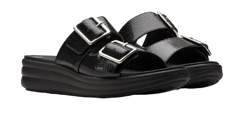 Leather Sneakers For Sale Clarks Drift Buckle Blk Snake 77854