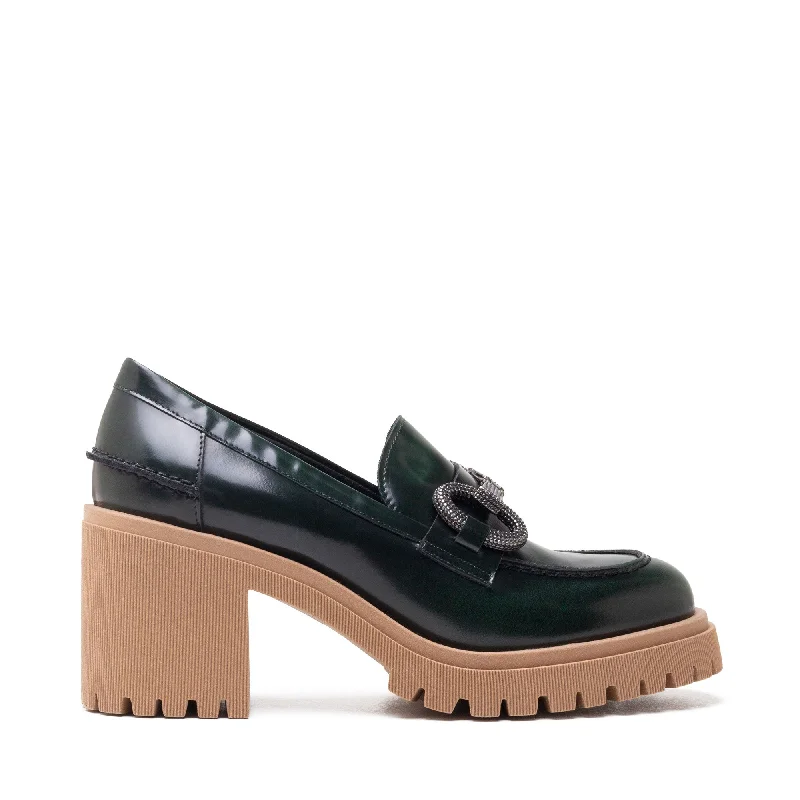 Fashionable Work Boots ALBA BLOCK HEEL MOCASSIN