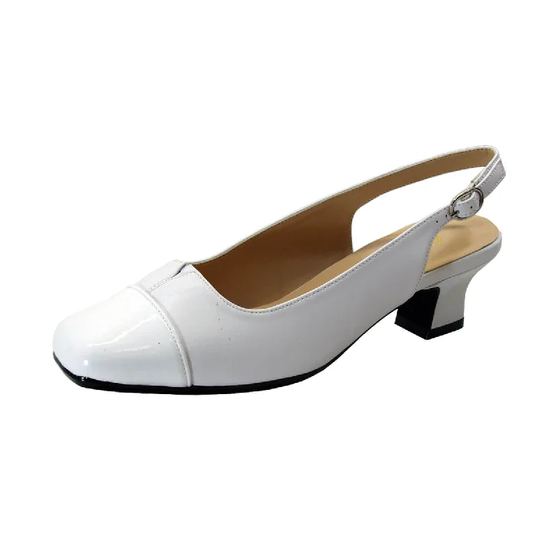 Comfortable Heeled Shoes PEERAGE Luciana Women's Wide Width Leather Slingback Pumps Comfortable Heeled Shoes PEERAGE Luciana Women's Wide Width Leather Slingback Pumps