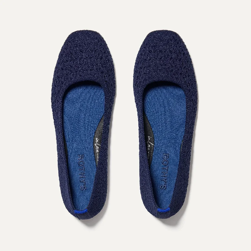 Stylish Work Shoes The Max Square - Deep Navy Crochet