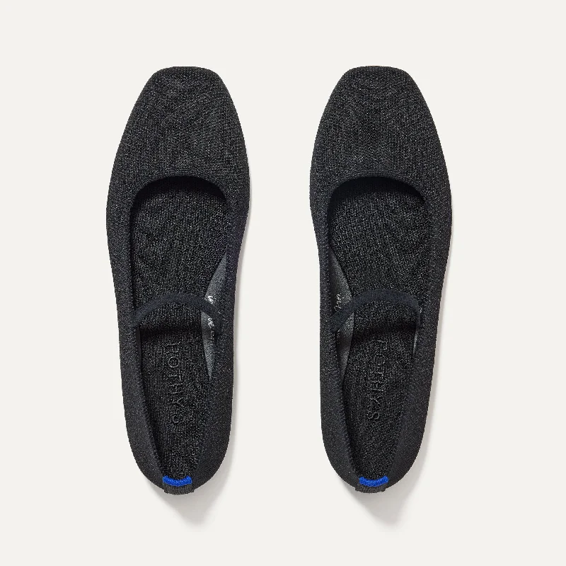 Comfortable Flip Flops The Max Square Mary Jane - Black