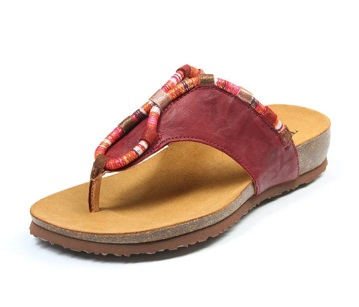 Chic High Heels Collection Think! Julia  Beaded Thong211-5000 CHERRY