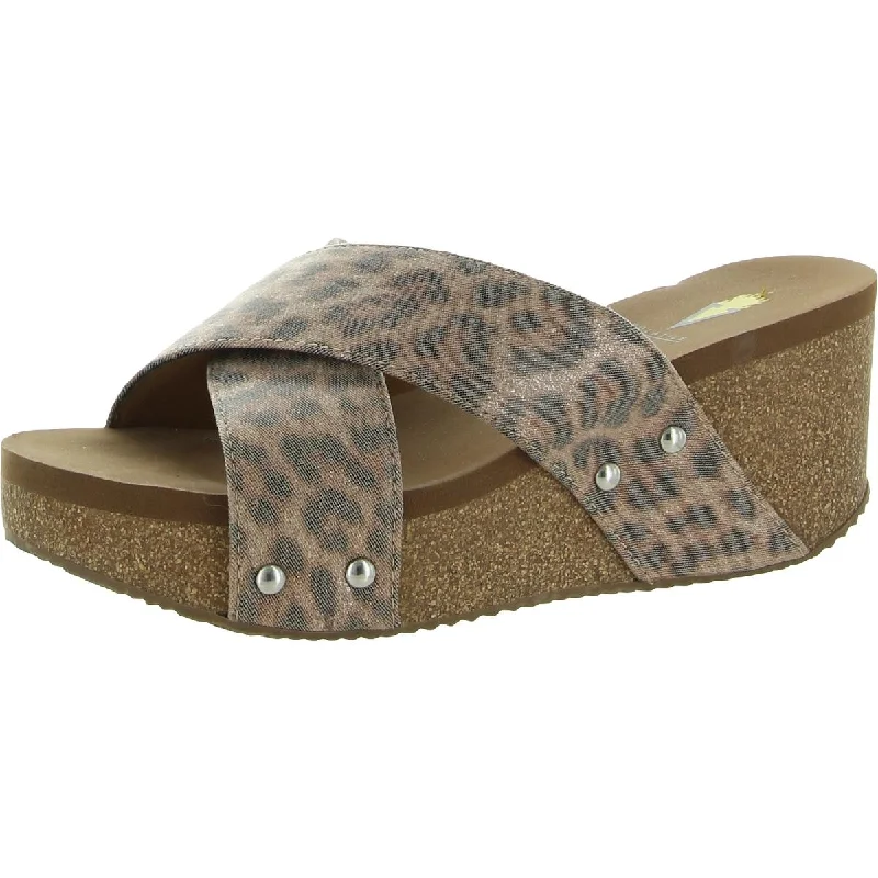 Best Flat Shoes Online Volatile Womens Riverside Faux Leather Slip On Platform Sandals