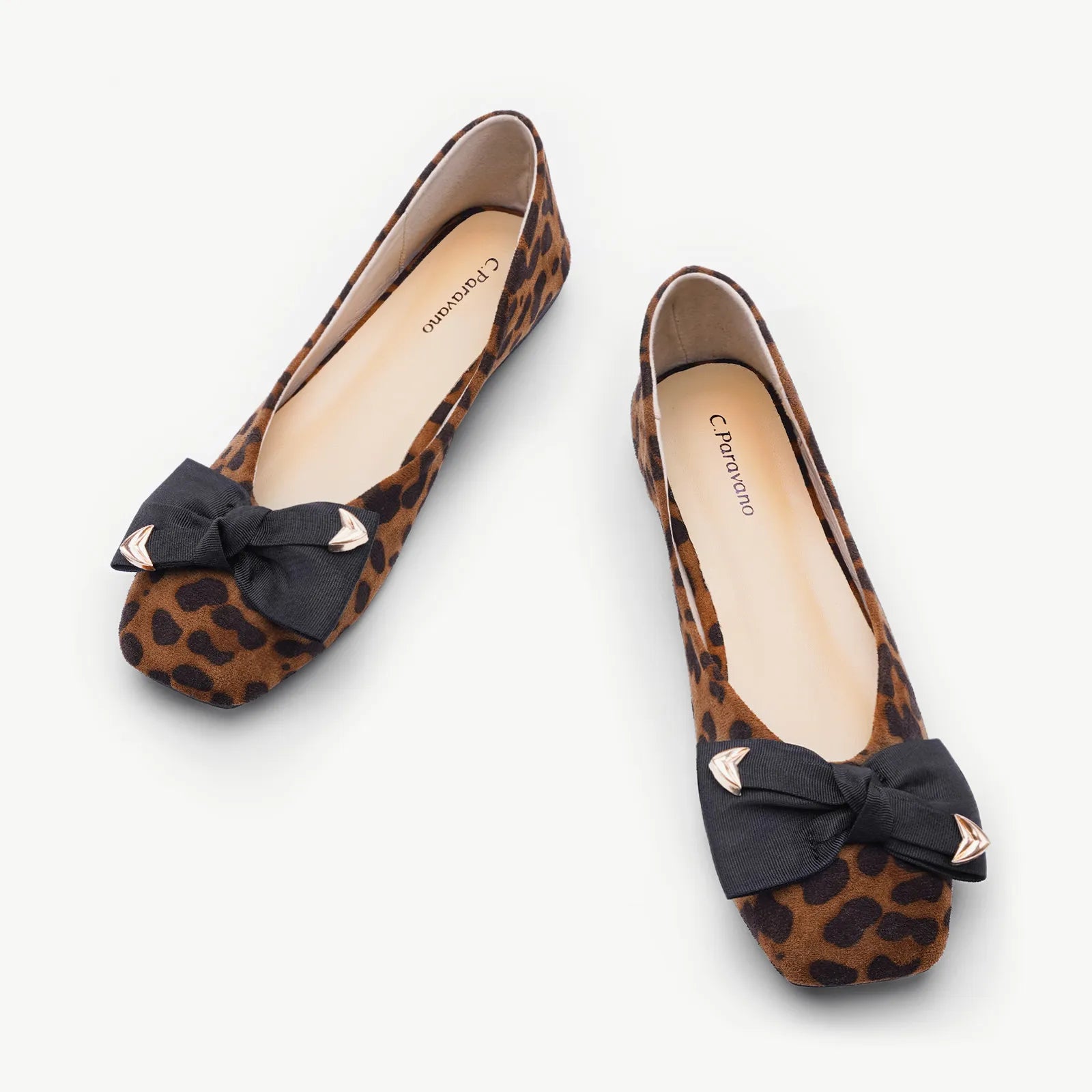 Fashionable Sneakers Collection Animal Prints Metal Bow Flats (Eva)