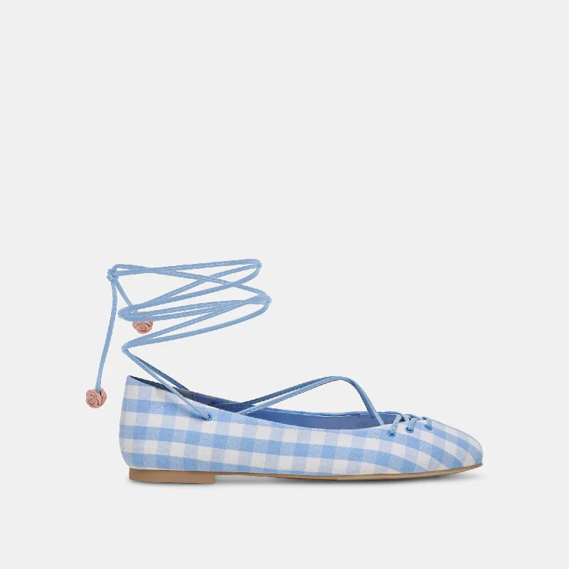 Chunky Sneakers Trend BEATE BALLET FLATS WHITE BLUE GINGHAM