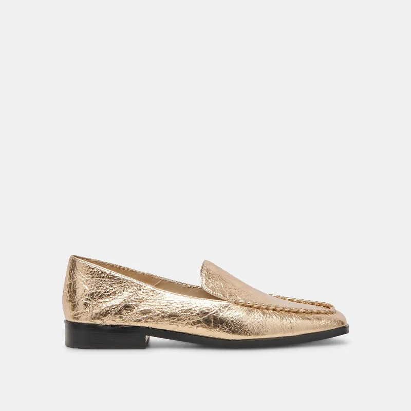 Best Sports Shoes BENY FLATS GOLD DISTRESSED LEATHER