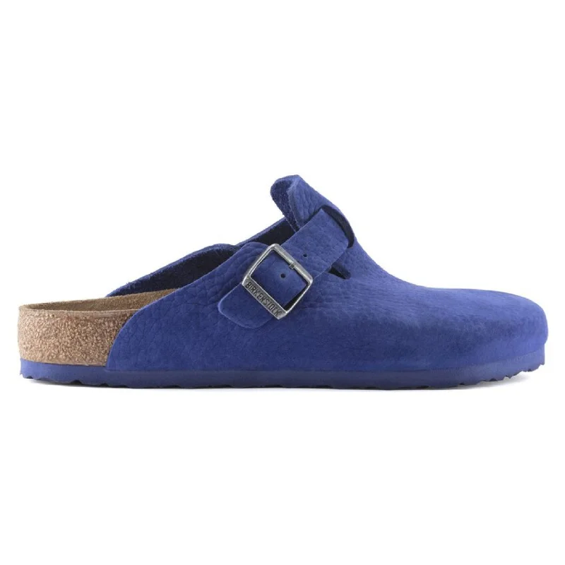 Sporty Casual Shoes Birkenstock Boston Nubuck Leather Clog - Indigo Blue