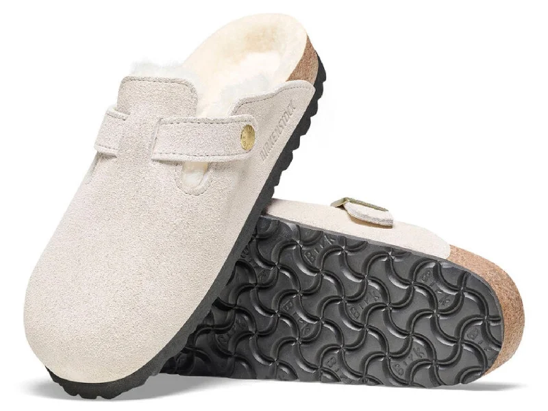 Stylish Sneakers Online Birkenstock: Boston Shearling in Antique White