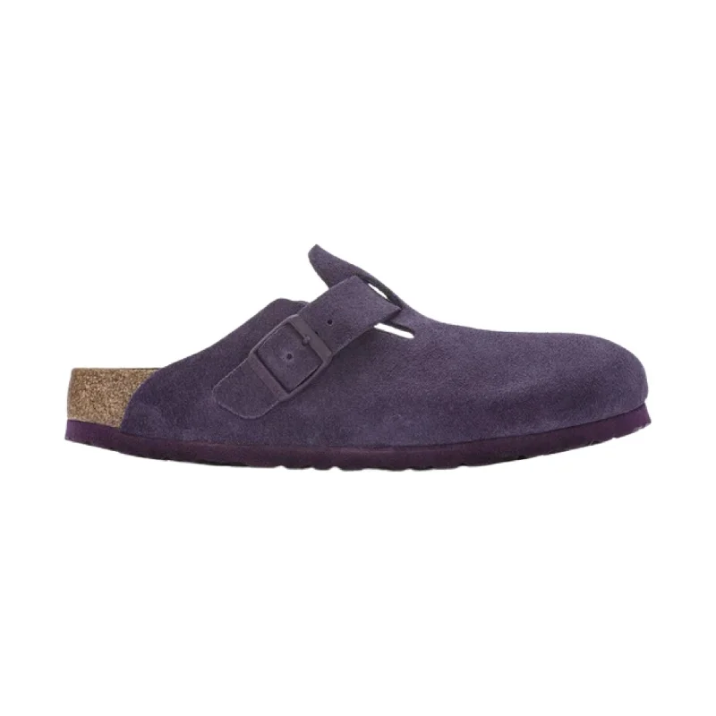 Comfortable Heeled Shoes Birkenstock Boston Soft Footbed - Blackberry Wine Suede