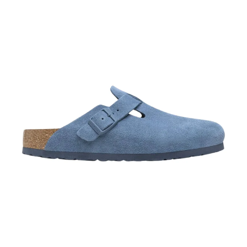 Casual Walking Boots Birkenstock Boston Soft Footbed Suede Leather Clog - Elemental Blue Casual Walking Boots Birkenstock Boston Soft Footbed Suede Leather Clog - Elemental Blue