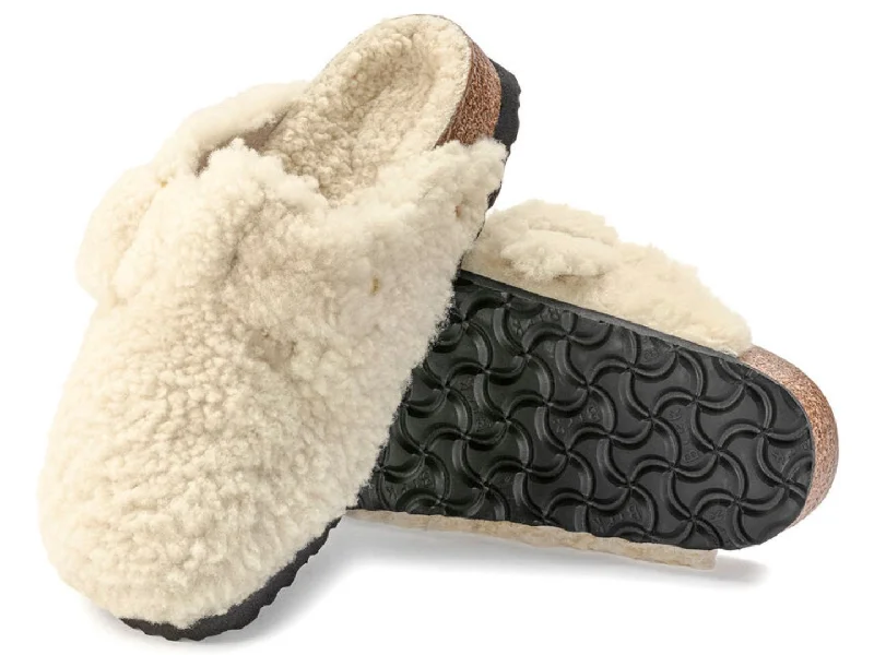 Best Flat Shoes Online Birkenstock: Boston Big Buckle Shearling in Eggshell