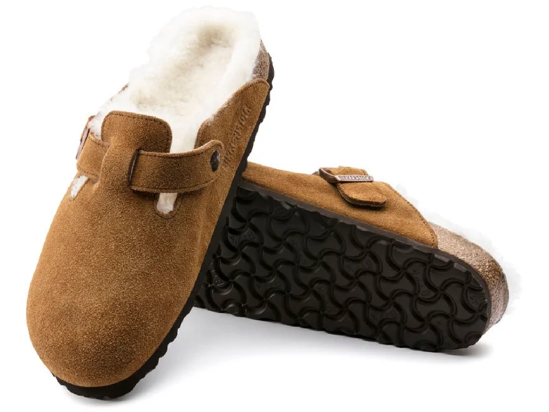 Comfortable Formal Footwear Birkenstock: Boston Shearling REG width in Mink