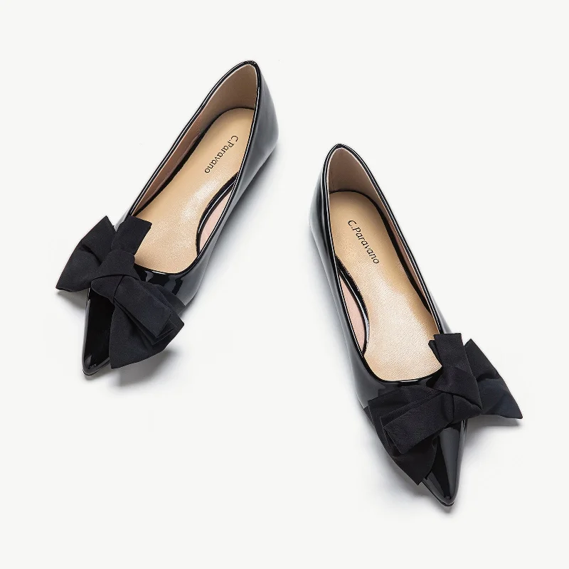 High Quality Sneakers Slanting Bowknot Embellished Flats