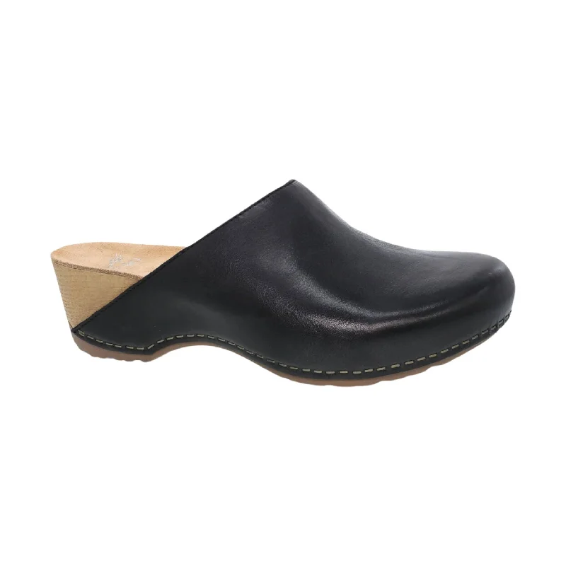 Formal Dress Shoes Dansko Women's Talulah Clog - Black Milled Burnished Mule