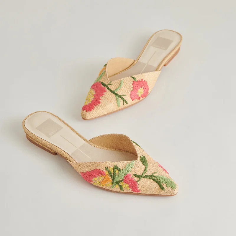 Outdoor Work Boots ELM FLATS FLORAL MULTI RAFFIA