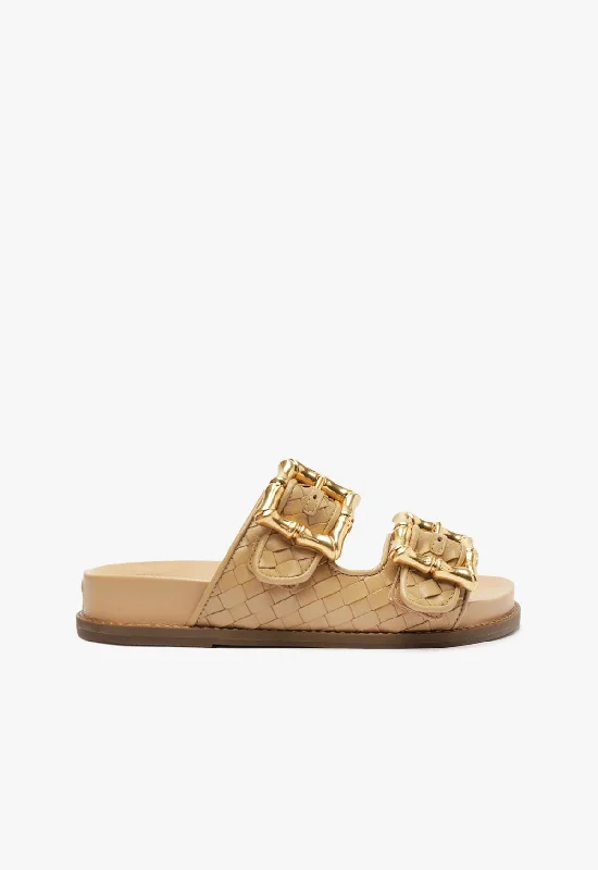 Stylish High Heels Enola Sporty Woven Leather Flat