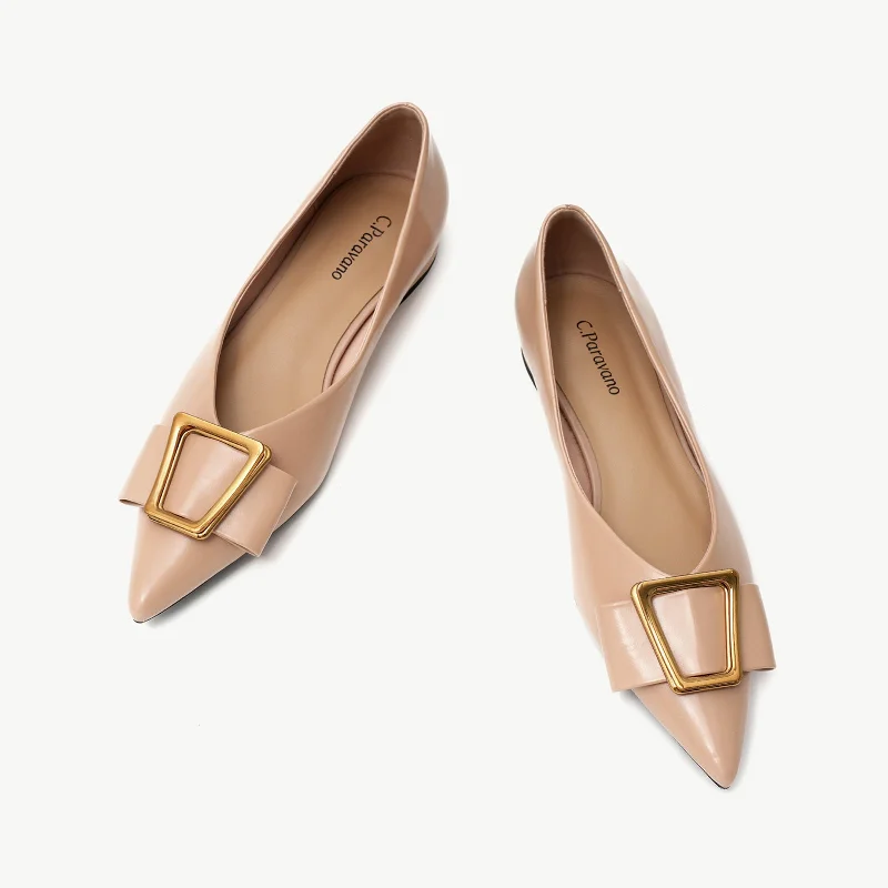 High Heels Collection Trapezoidal Metal Tie Flats (Aida)