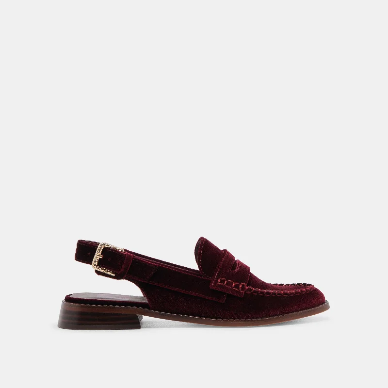 Casual Flip Flops HARDI LOAFERS WINE VELVET