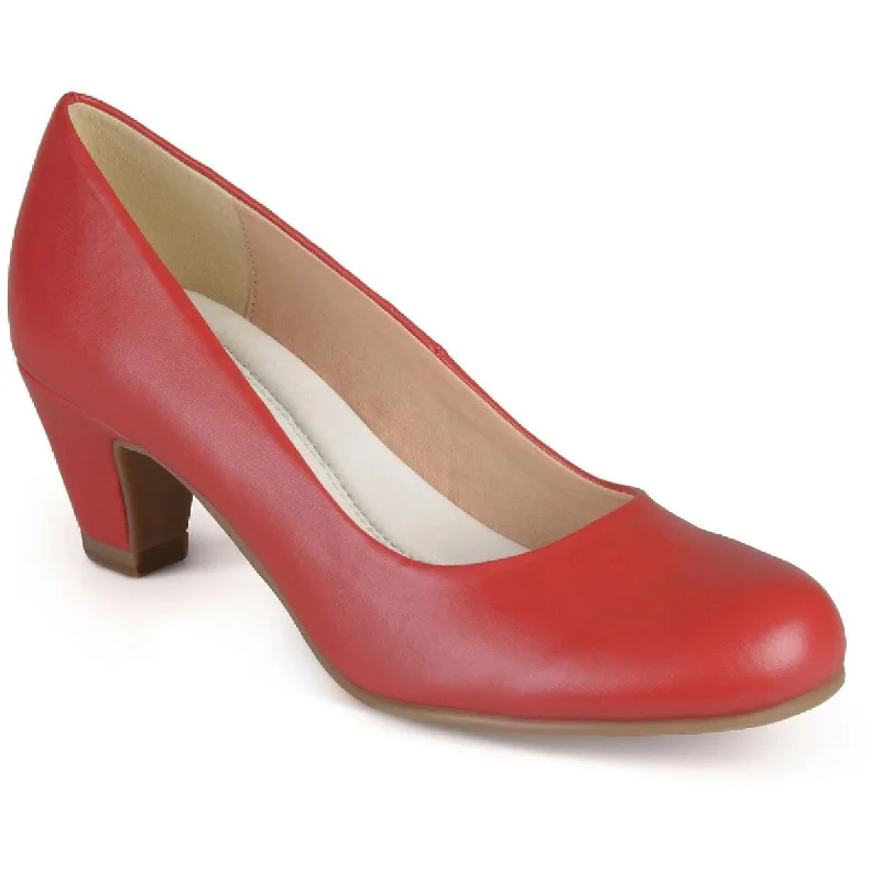 Best Walking Shoes Journee Collection Womens Luu-M Faux Leather Round Toe Pumps