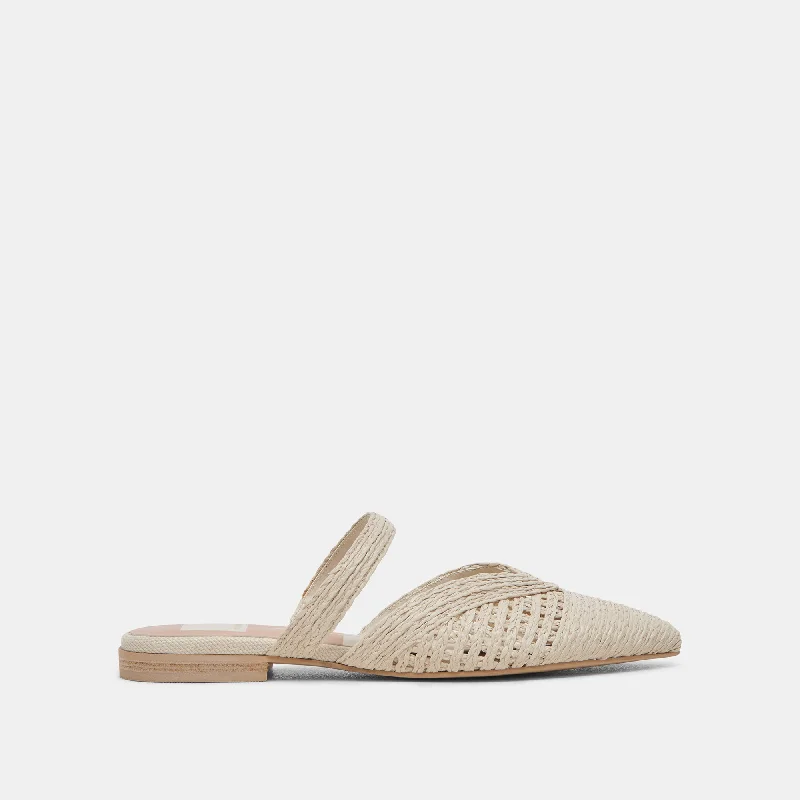 Comfortable Flats For Work KALINE FLATS IVORY RAFFIA