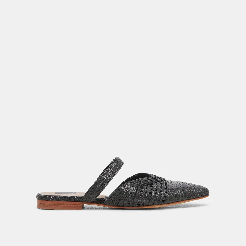Best Walking Shoes KALINE FLATS ONYX RAFFIA