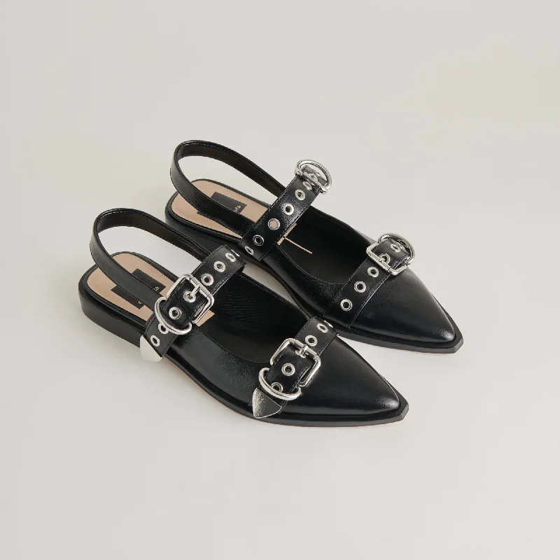 Best Flat Shoes Online LABELL FLATS MIDNIGHT CRINKLE PATENT