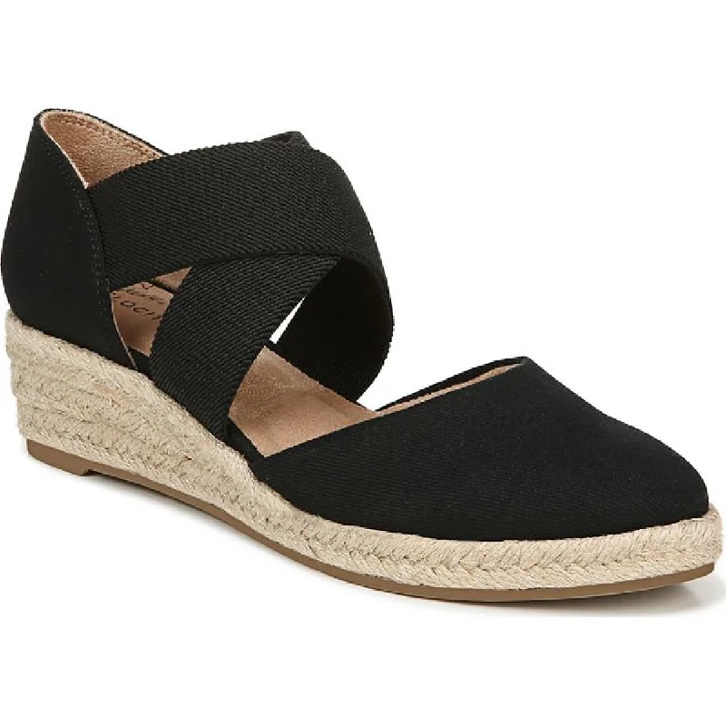 Fashionable Hiking Shoes LifeStride Womens Keaton  Canvas Slip On Wedge Heels
