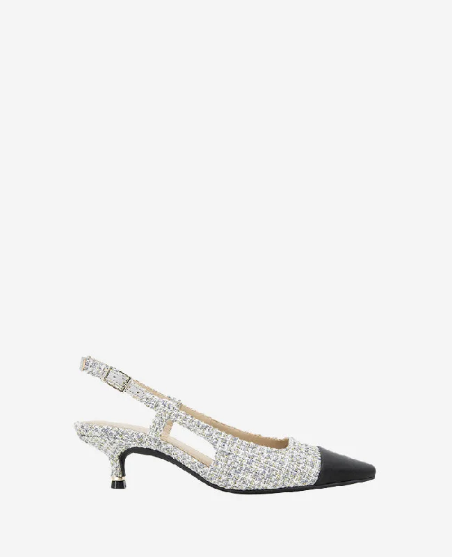Slip-On Sneakers Collection Martha Patent Cap Toe Slingback Heel