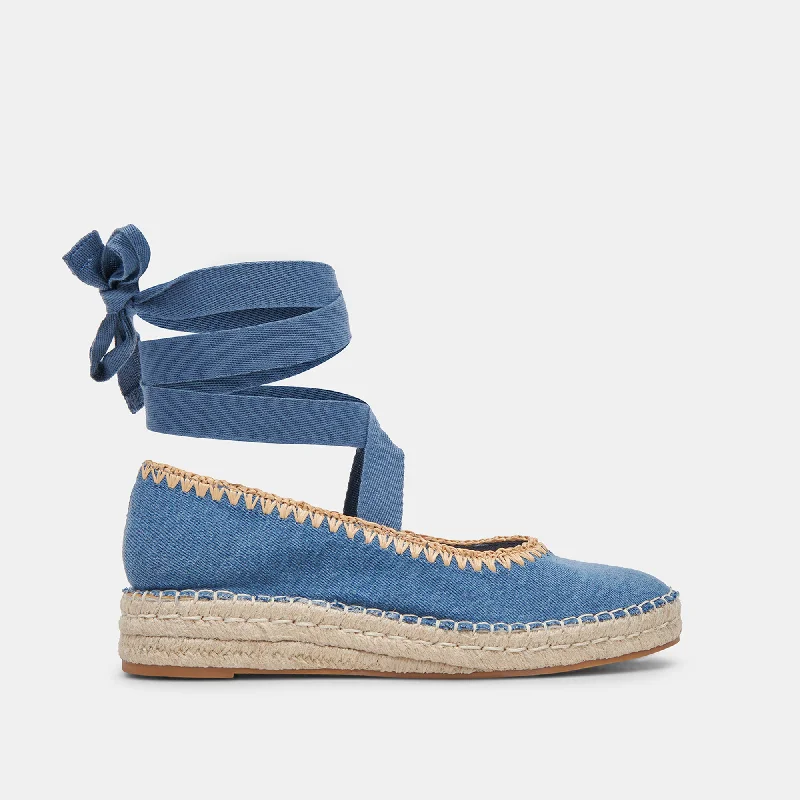 Elegant Wedding Shoes MORGAN FLATS BLUE DENIM