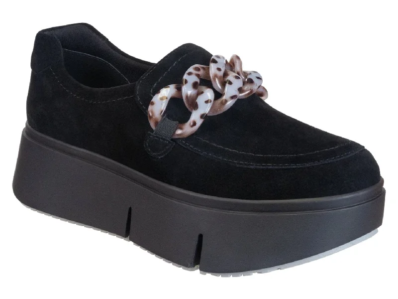 Stylish Work Shoes Naked Feet: PRINCETON in BLACK Platform Sneakers