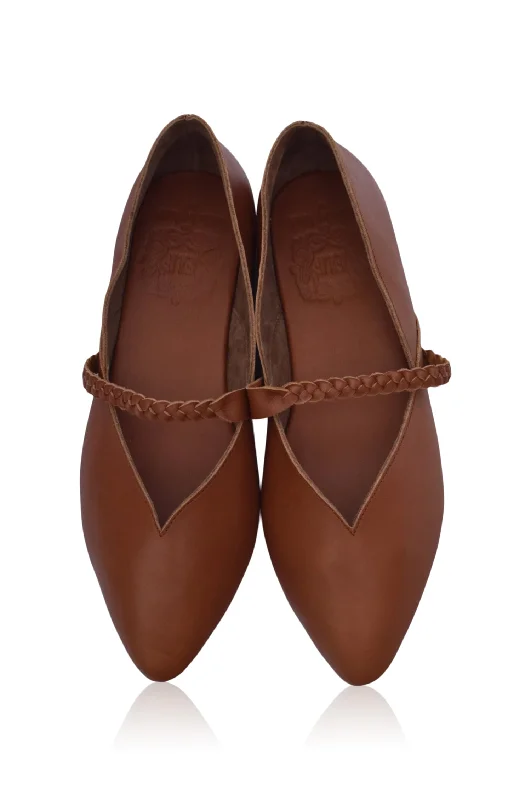 Fashionable Work Boots New Love Leather Ballet Flats