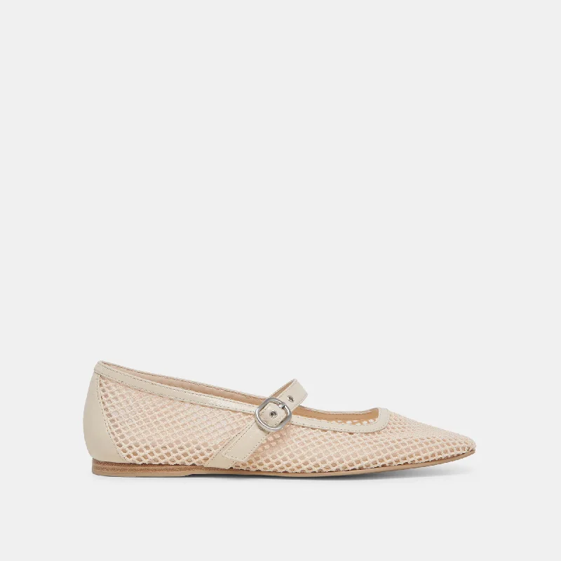 Casual Sneakers For Sale RODNI MESH BALLET FLATS CREME WOVEN MESH