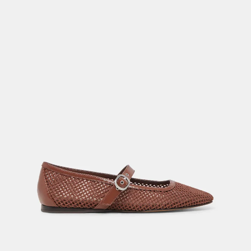 Comfortable Walking Shoes RODNI MESH BALLET FLATS TOFFEE WOVEN MESH