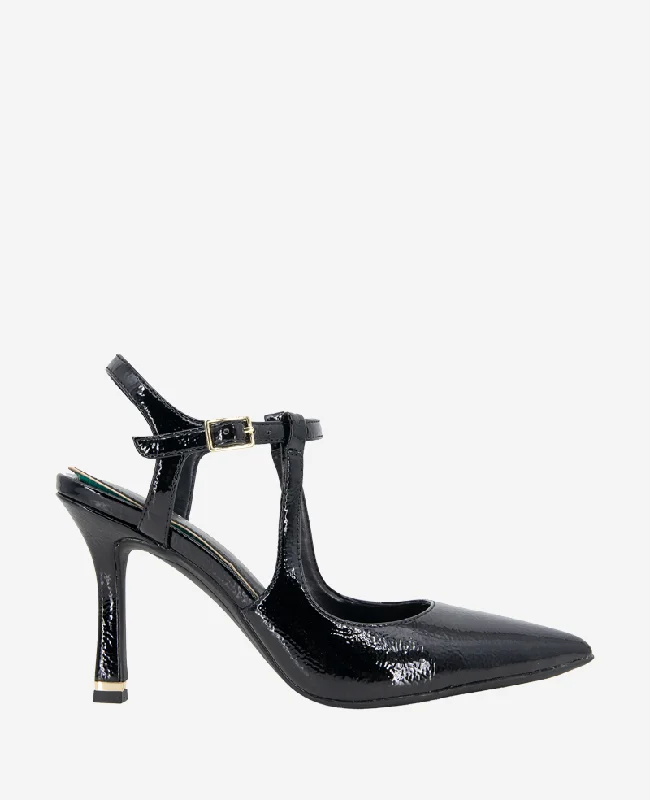 Fashionable Work Boots Romi Leather Ankle Heel Slingback