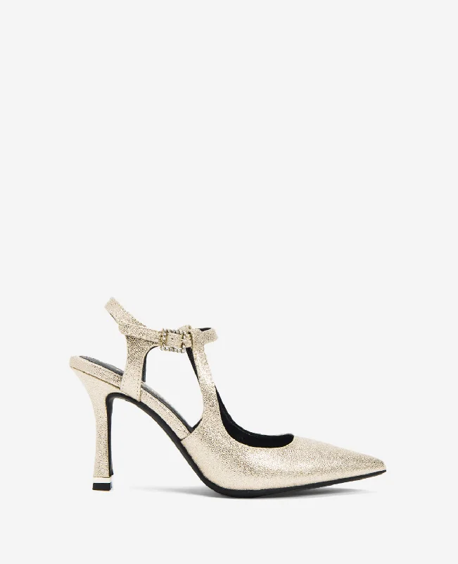 Best Flat Shoes Online Romi Metallic Ankle Heel Slingback