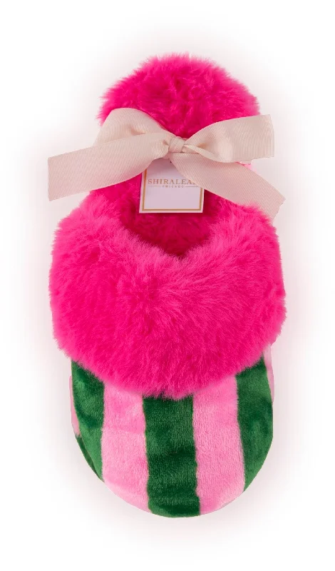 Fashionable Moccasins Shiraleah: Felicity Stripe Slippers in Pink